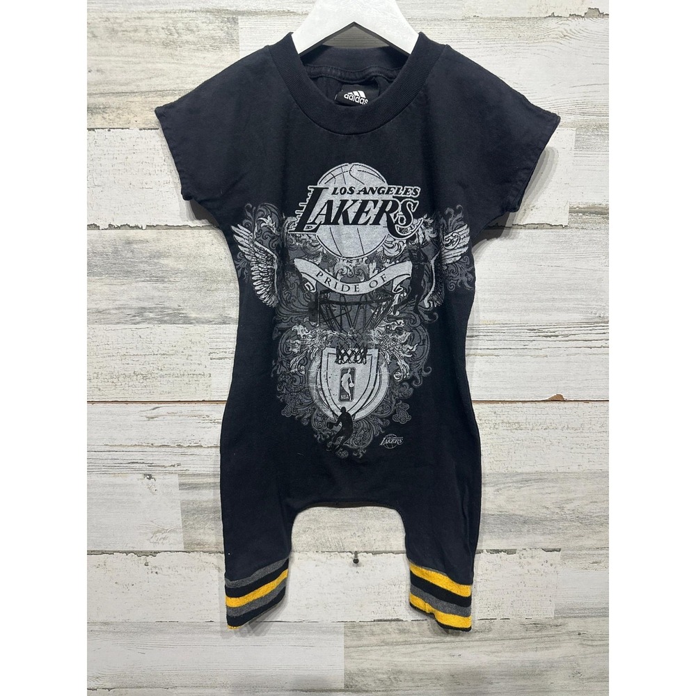 Custom Adidas Los Angeles Lakers Romper Upcycled Fits 2t